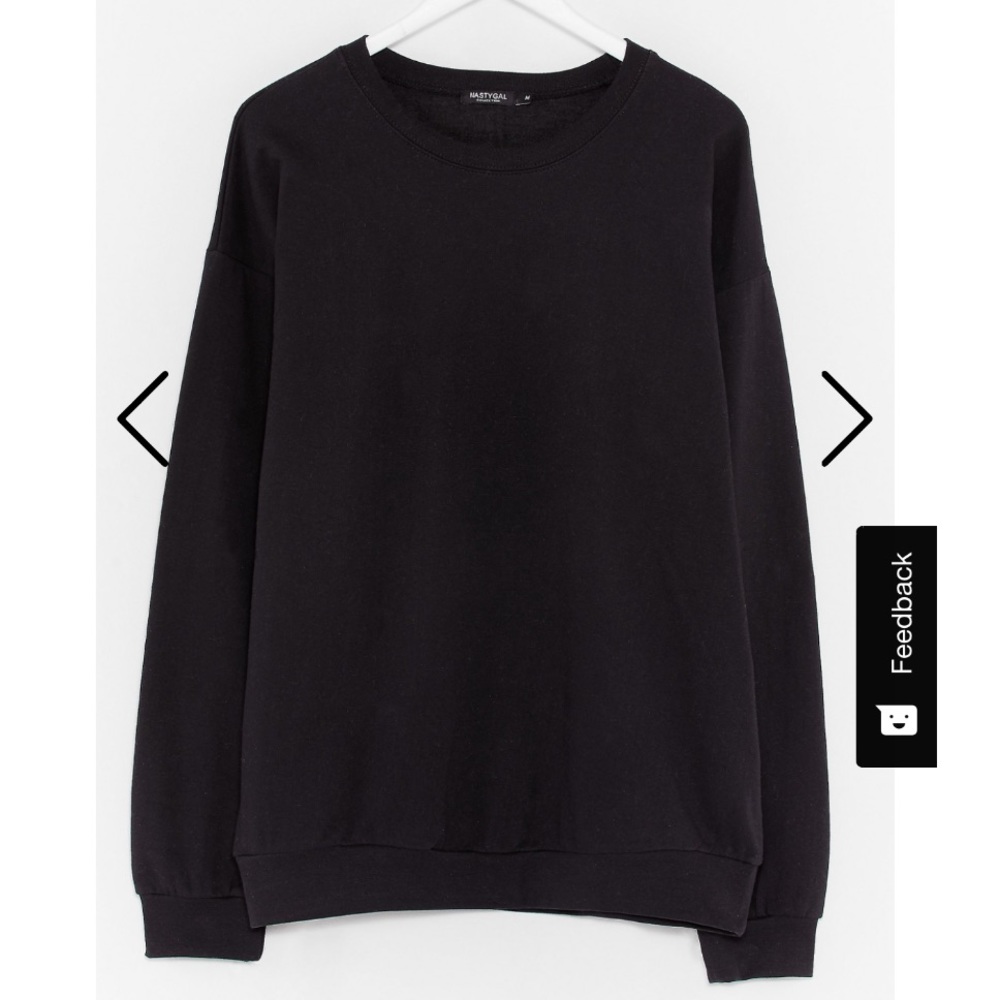 NWT Nasty Gal Oversized Black Crewneck